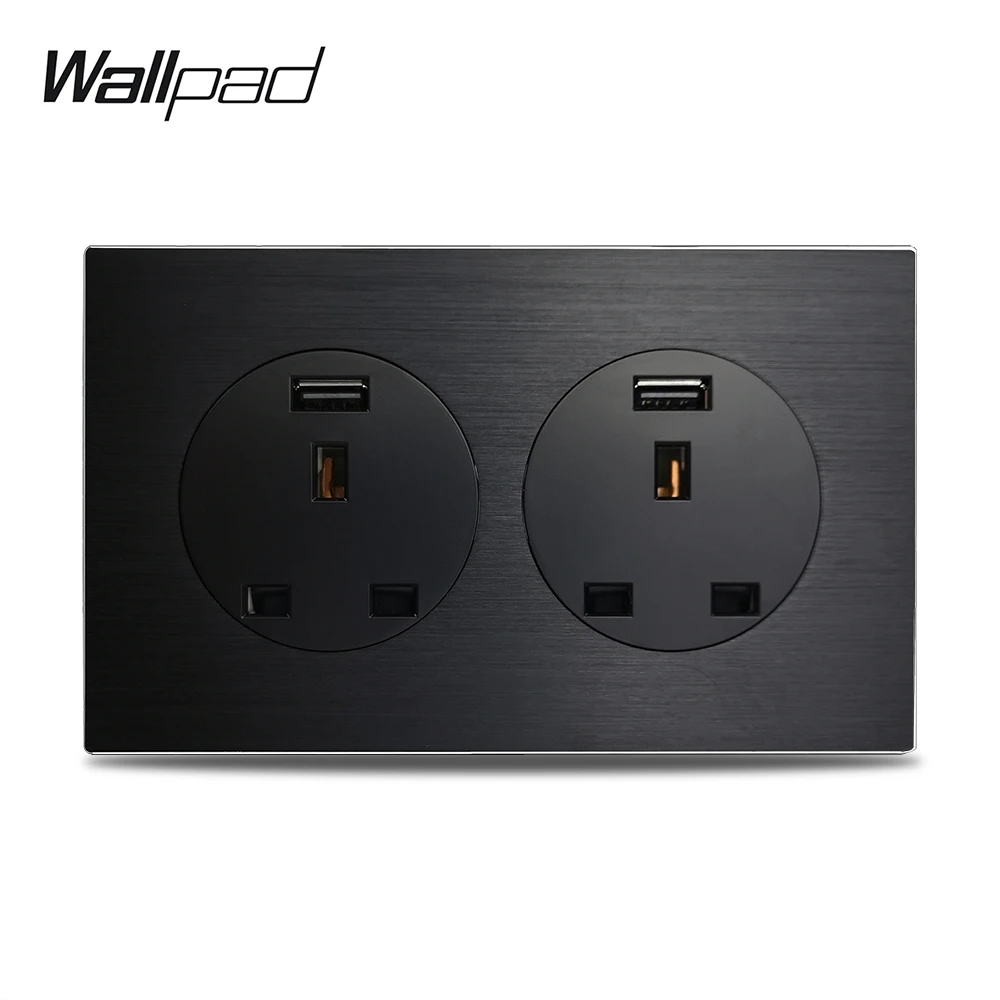 

Wallpad L6 UK BS Standard Double Frame 3x6 DIY Wall Switch USB Charging Socket 13A Power Outlet Free Combination