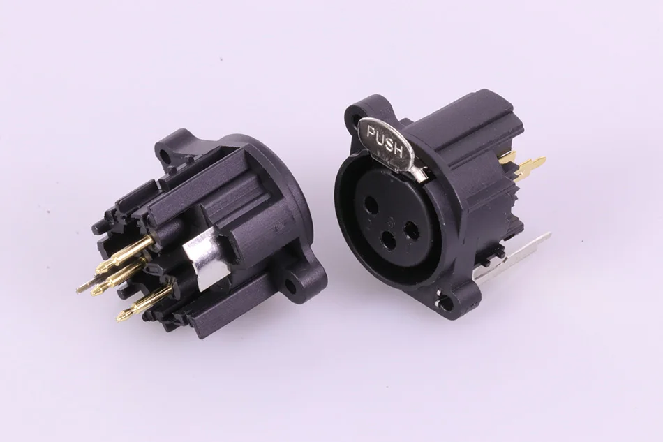 50 пар/100 шт. XLR разъема черного Пластик 3pin мужской/женский Джек Панель Крепление с