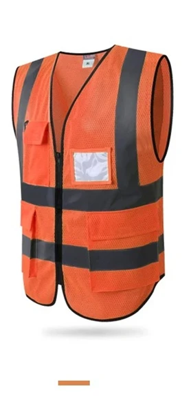 Логотип на заказ высокая видимость безопасности светоотражающий жилет отражающий жилет несколькими карманами спецодежды спасательный жилет - Цвет: Оранжевый