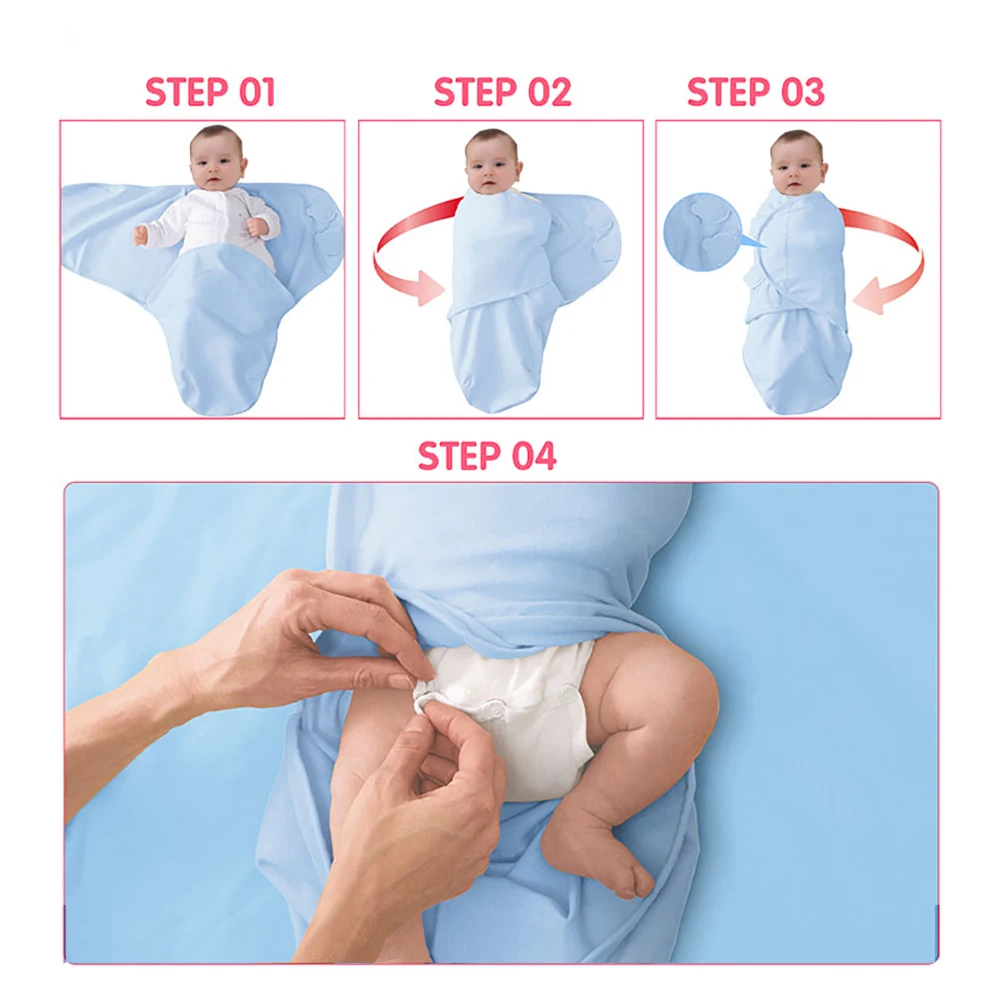 Спальные мешки для младенцев, пеленальный конверт-кокон для новорожденных, хлопок, от 0 до 3 месяцев, детское одеяло, пеленка, спальный мешок