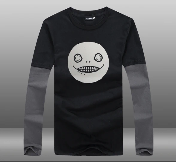 font b Mens b font Game 2017 Game NieR Automata Emil Cotton Long Sleeve Contrast