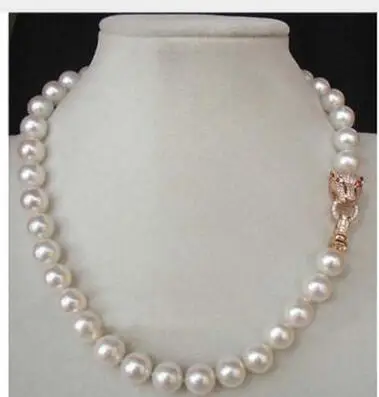 Wonderful! 18" 10-11MM AAA++ GENUINE WHITE SOUTH SEA AKOYA PEARL NECKLACE Natural Pearl Jewelry