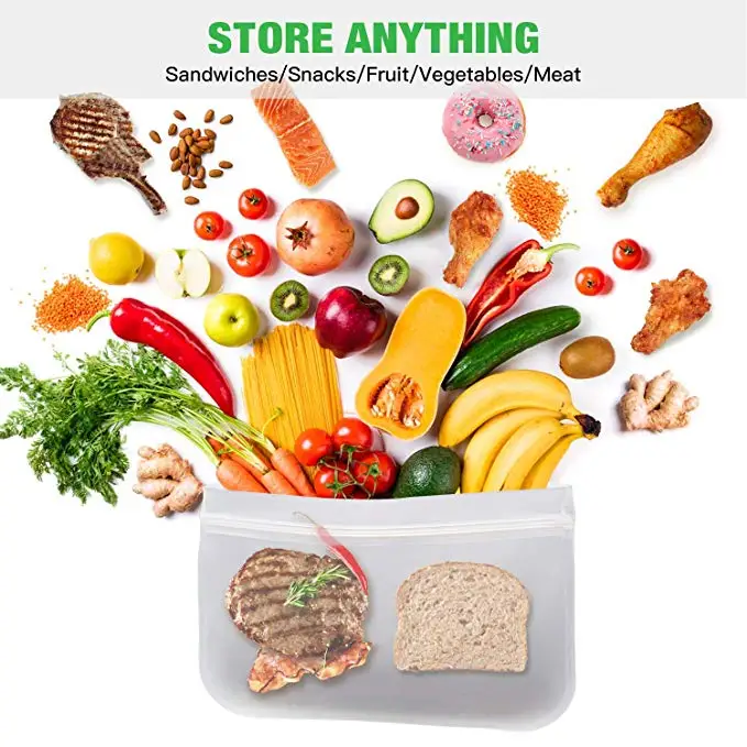 

Silicone Food Storage Containers Leakproof Fresh Bowl Reusable Shut Bag Fruit Vegetable With Sealing Clips Dropshipping BPA Free