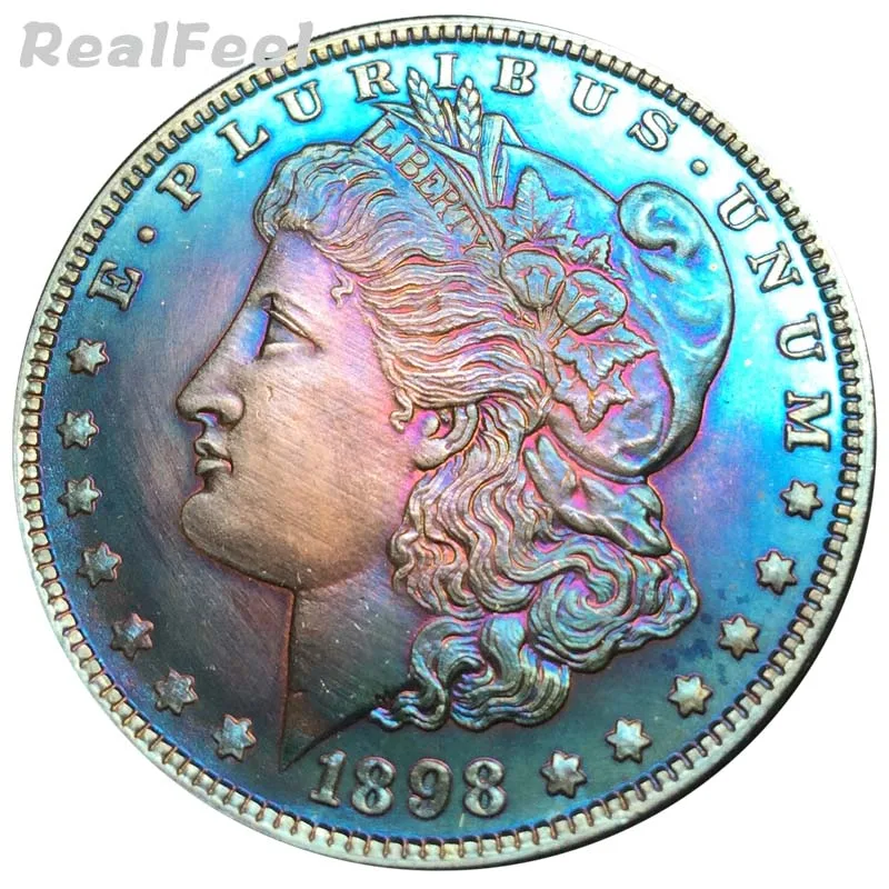 

1898 US 90% high quality antique silver dollar replica Morgan dollar old copy collectible coins full versions liberty