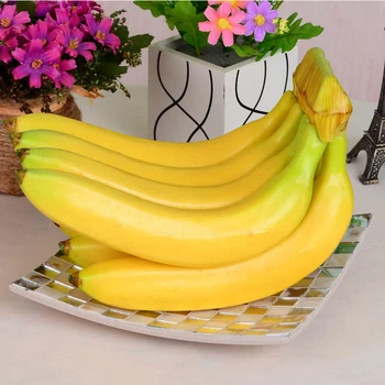 

Free shipping Artificial fruit Plastic fake bananas kitchen decoration wedding decoretives classic toys for children