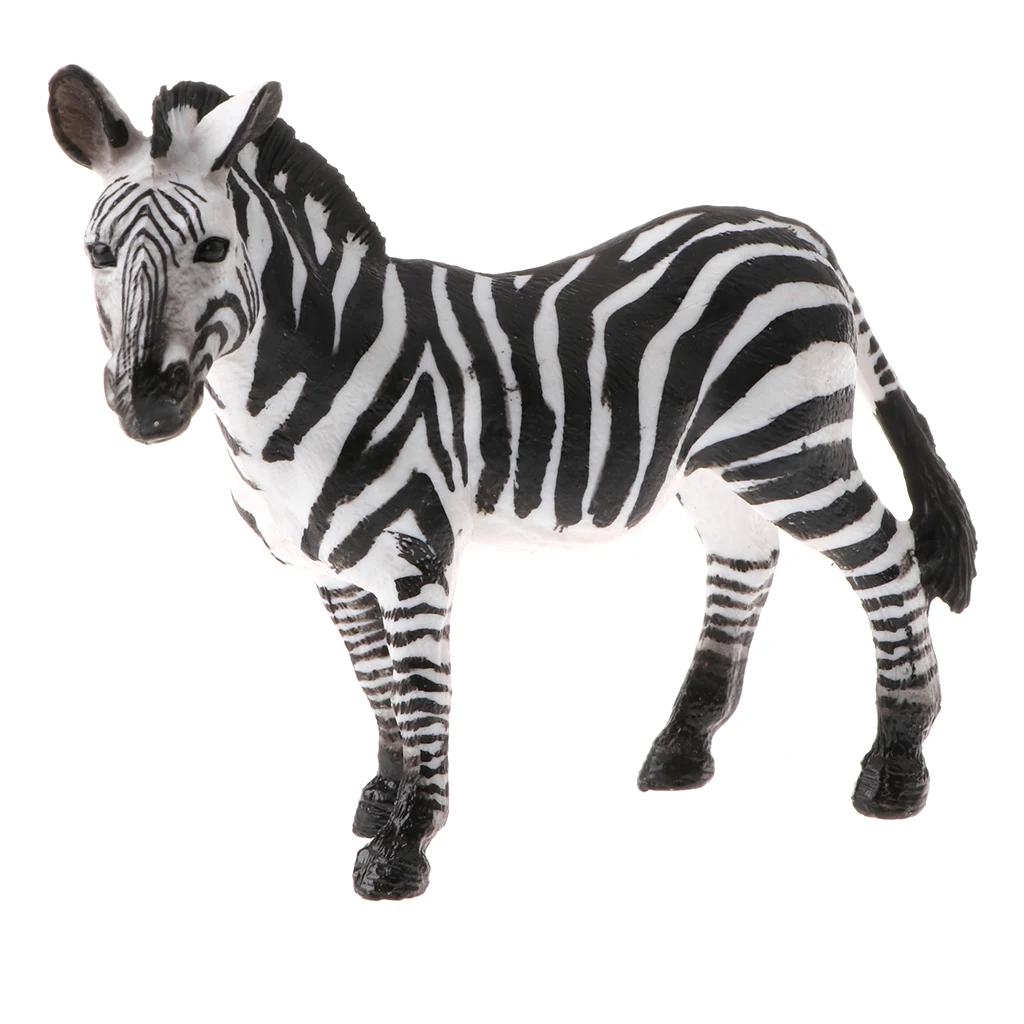Реалистичный зоопарк, модели животных, фигурки для детей, развивающая игрушка, подарок, сказочный реквизит, домашний декор для детской комнаты, черный бык - Цвет: Zebra