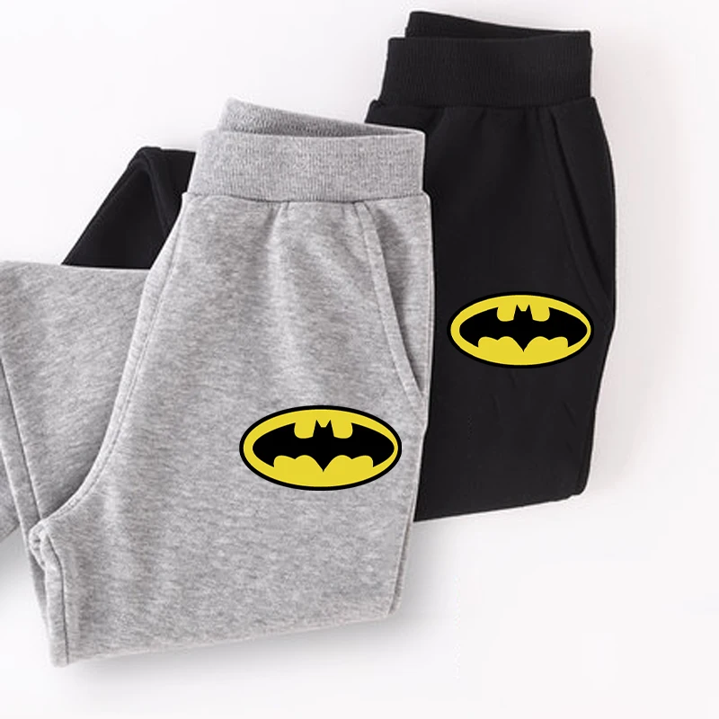 

Lolocee Bo'ys Brand Sweatpants Fashion Pocket Icon Pants Cartoon Batman & ROBLOX Printed Pants Kids Cotton Winter trousers