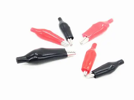 

20pcs/lot Small 28MM Metal Alligator Clip Crocodile Electrical Clamp for Testing Probe Meter Black and Red with Plastic Boot