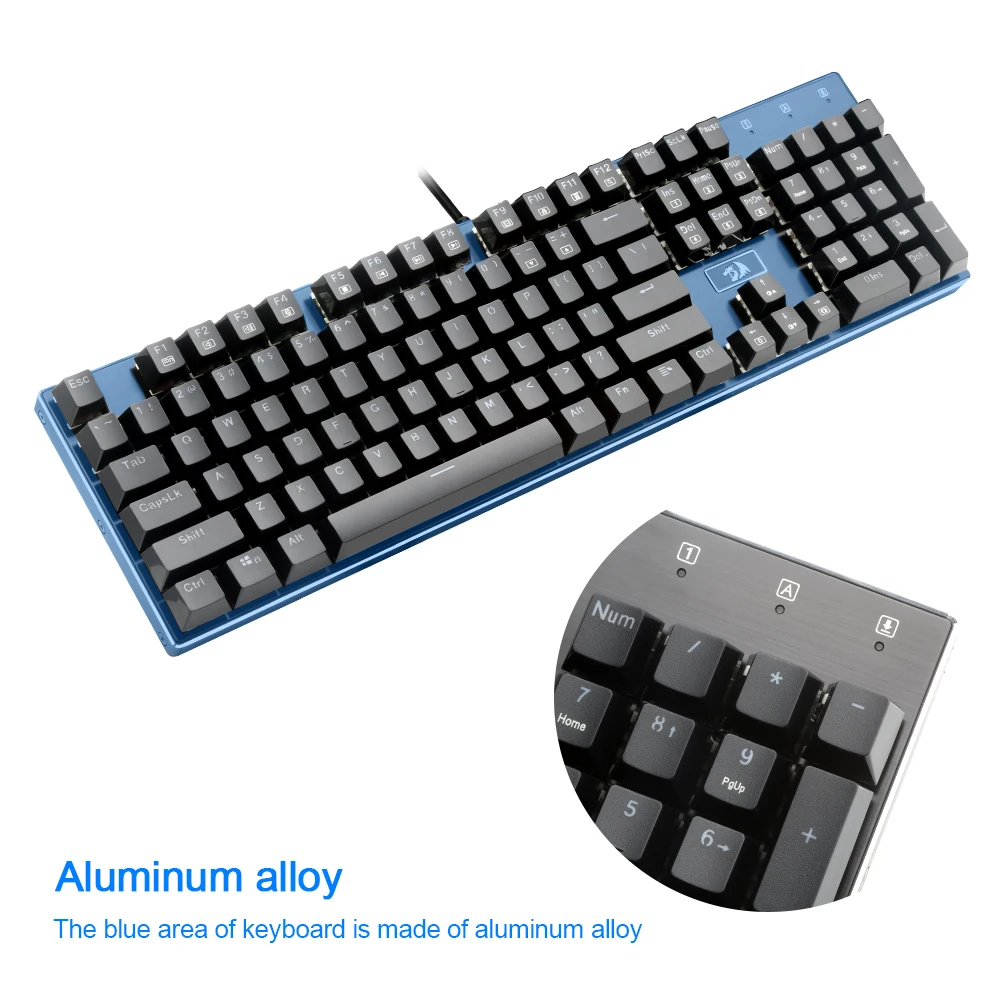 Redragon K556 RGB алюминиевая USB Механическая игровая клавиатура эргономичный