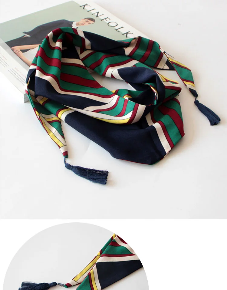 Винтажный клетчатый треугольный шарф с кисточками для женщин, многофункциональный шифоновый декоративный шарф с принтом, женские шарфы, осенняя мода