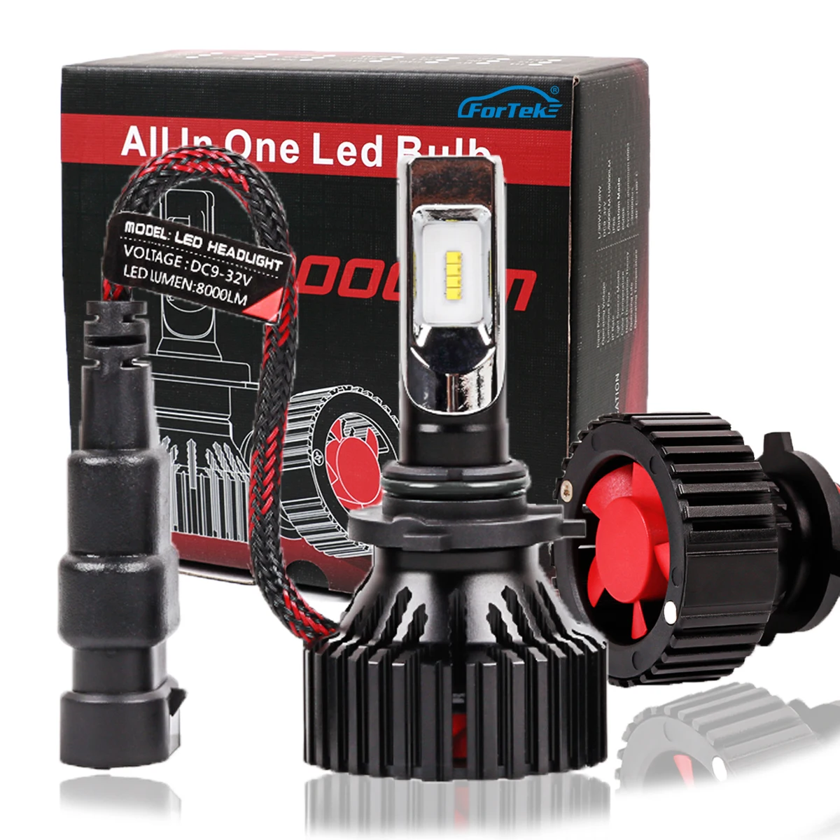 

Fortek Car LED Headlight Bulbs 6500K ALL-IN-ONE Conversion Kit Factory Extrem Bright Light LampH4/H7/H11/H13/H16/9005/9006/9007
