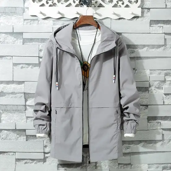 

2018 New Spring Summer Mens Fashion Outerwear Windbreaker Men' S Thin Jackets Hooded Casual Sporting Coat Big Size 6XL 7XL 8XL