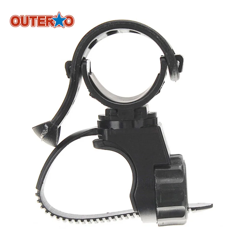 

360 Degree Swivel MTB Bike Bicycle Cycle Flashlight Torch Mount LED Head Front Light Holder Clip Rubber for Diameter 20-45mm