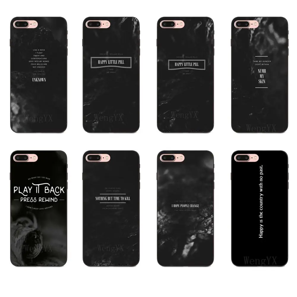Черные кавычки Happy Little Pill мягкий пользовательский телефон для Apple iPhone 4 4S 5 5S SE 6 6S 7 8