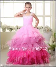 free shipping 2013 Hot Girl Kids Pageant Bridesmaid Dance Party Princess Ball Gown Formal Dresses pink Flower Girl Dresses flower girl dress butterfly pink bridal veil wedding bridesmaid 2019 summer princess party dresses kids clothes pageant sundress