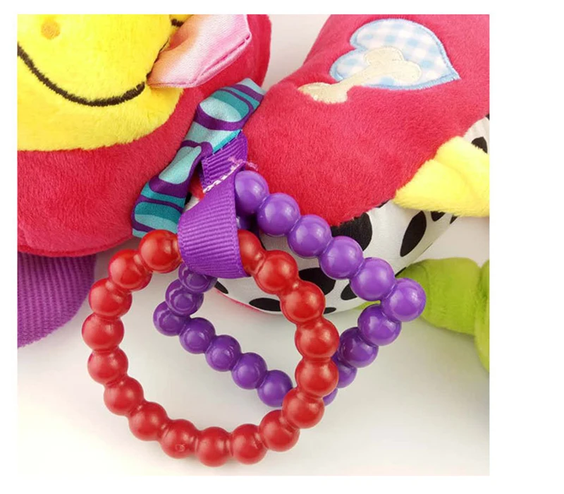 35*22CM Musical Cute Rattles Bed Crib Stroller Kids Stuffed Doll Vibrator Dog Hand Bell Shake RingToy With Teether D012 12