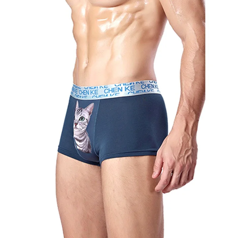 

Underwear Boxer Men Shorts Modal Cat Letter Printing Cueca Masculina Men Underwear Breathable Men Comfortable Panties Plus Size