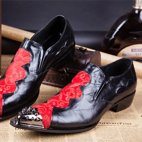 New Arrival Black Oxford Shoes For Men Metal Toe Men Dress Shoes Plus Size Zapatos Hombre Horsehair Patchwork Chaussure Homme