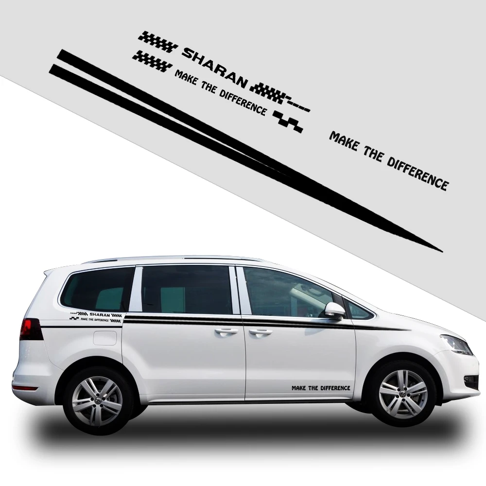 車のステッカー Vw フォルクスワーゲンシャラン車スタイリング自動ビニールグラフィック車のサイドボディデカール Diy 黒または白 車のステッカー Aliexpress