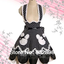 Черно-белая хлопковая юбка лолита с бантом