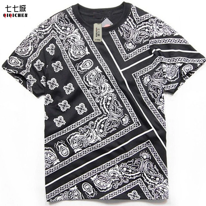 Bandana Shirt Cotton West Cashew T Shirt Bandana 2019 Men Fashion
