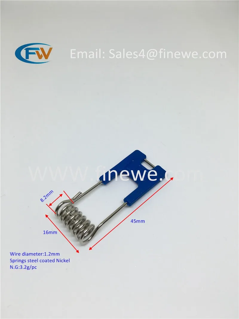 Manufacturer bule Free shipping flat metal spring clips fixed spring
