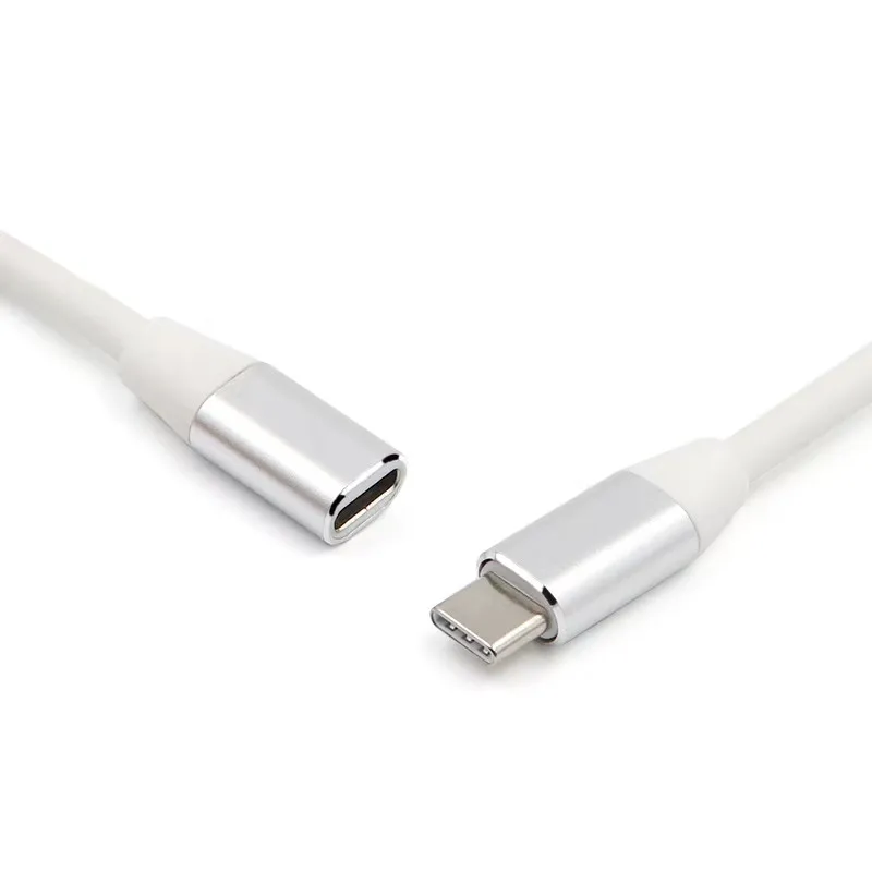 1 м usb type C Удлинительный кабель USB 3,1 Дата-видео кабель USB-C мужчин и женщин расширение провода УДЛИНИТЕЛЬ шнур разъем - Цвет: Silver