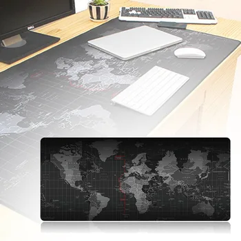 

Durable Sleek Touch Soft and Flexible Thicken World Map Gaming Mousepad Anti-slip Natural Rubber Mouse Mat w/Locking Edge