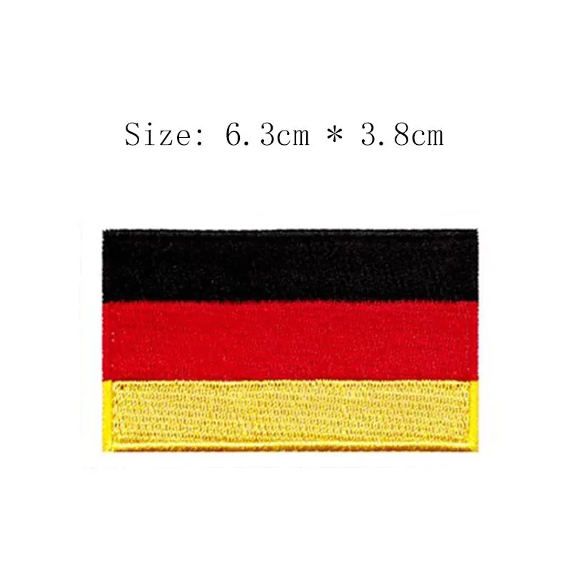 

Germany embroidery flag Wholesale price city falg iron on sew on 100% stitches emblemas clothing left chest sleeve caps shoes