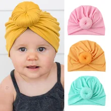 Новое поступление года, детские шапки с капюшоном пончик бебэ, однотонная завязанная шапка унисекс из хлопка, мягкие милые шапки, детские шапочки для мальчиков и девочек