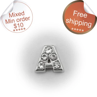 

DIY alphabet CRYSTAL SILVER A INITIAL Floating Charms for Lockets 30mm