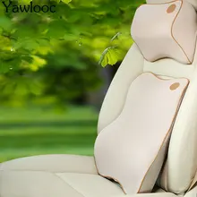 Yawlooc универсальное использование Автомобильная подушка памяти хлопок мягкая ткань подушка для шеи из пенопласта подголовник и опора для поясницы костюм автомобильные принадлежности