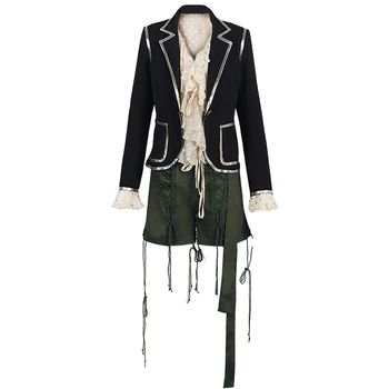 

Gold patchwork blazers coats female Notched long aleeve single button loose cool jackets 2019 autumn fashion outerwear gx1359