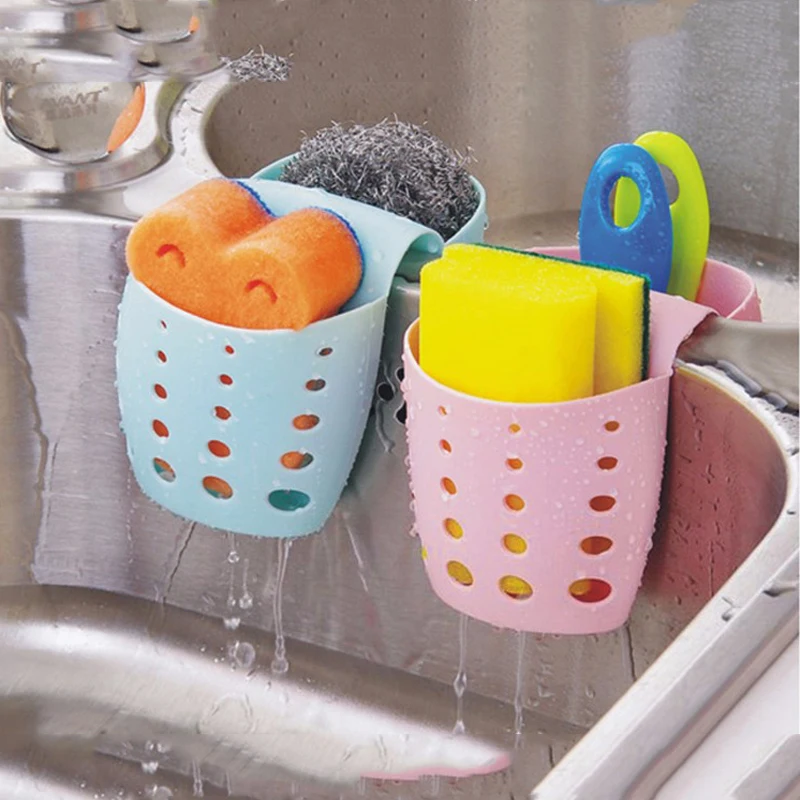 Butihome Kitchen Sponge Holder Suction Storage Bag Cups Organizer