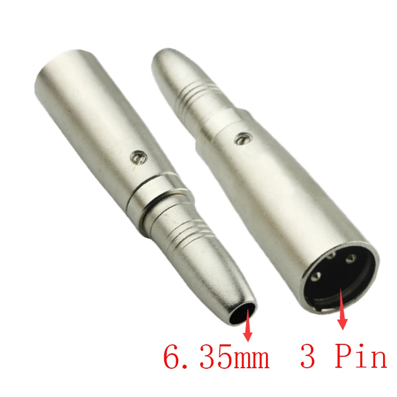 1PCS 3Pin XLR Male to 1/4in 6.35mm Female TRS Audio Cable Mic Cord