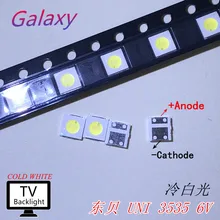 Uni led 200 pçs retroiluminação lcd tv 3535 3537 led smd lâmpada grânulo 1 w 6 v 3535 1.2 w branco frio uni