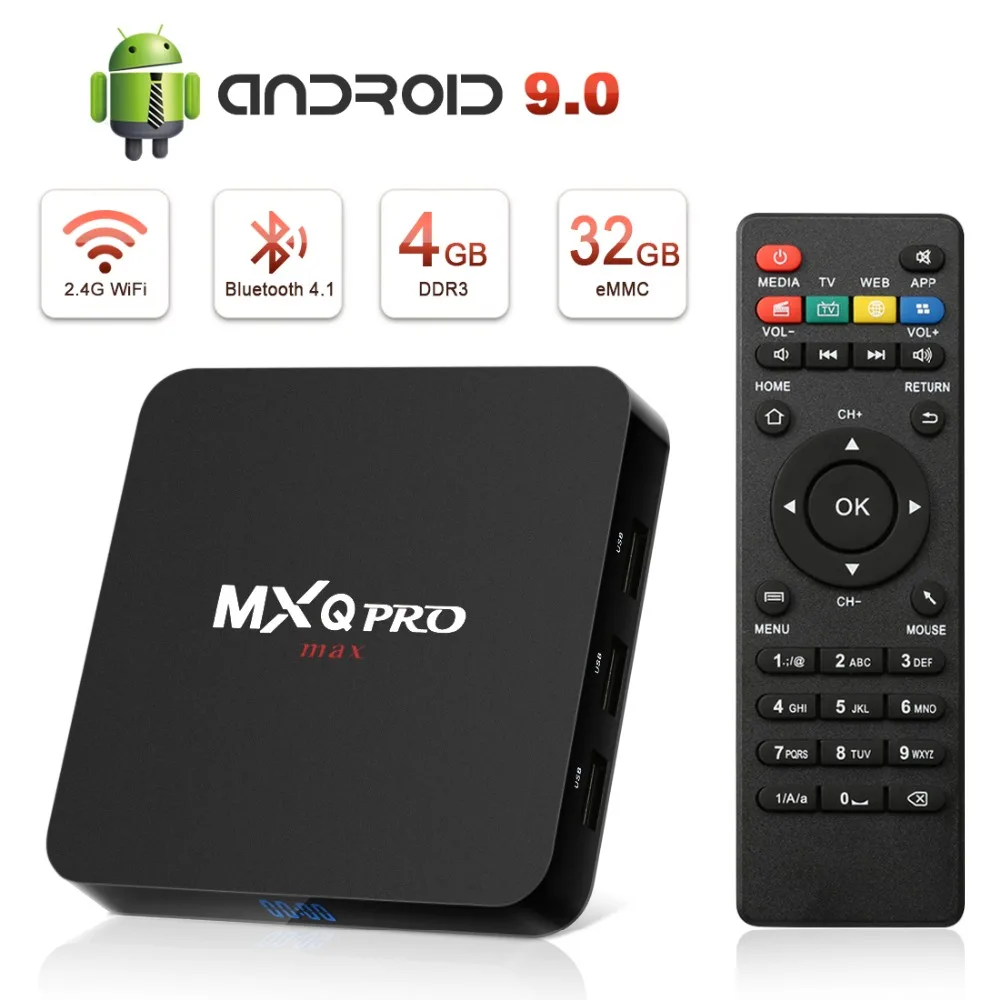 

Leelbox NEW Version MXQ PRO MAX TV Box with 4K HDR RK3328 Quad Core WiFi 2.4GHz Android TV Streaming Media Player Smart TV Box