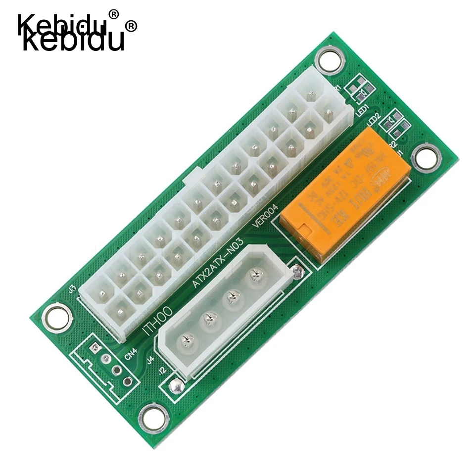 Kebidu 10pcs/lot ATX Molex Power Supply 24Pin to 4Pin Sync Synchronous