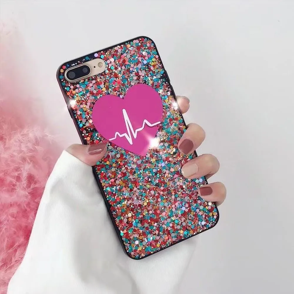 L-FADNUT для iPhone 6 блестящий чехол 6S 7 8 Plus X Xr Xs Max чехлы милые стильные мягкие ТПУ
