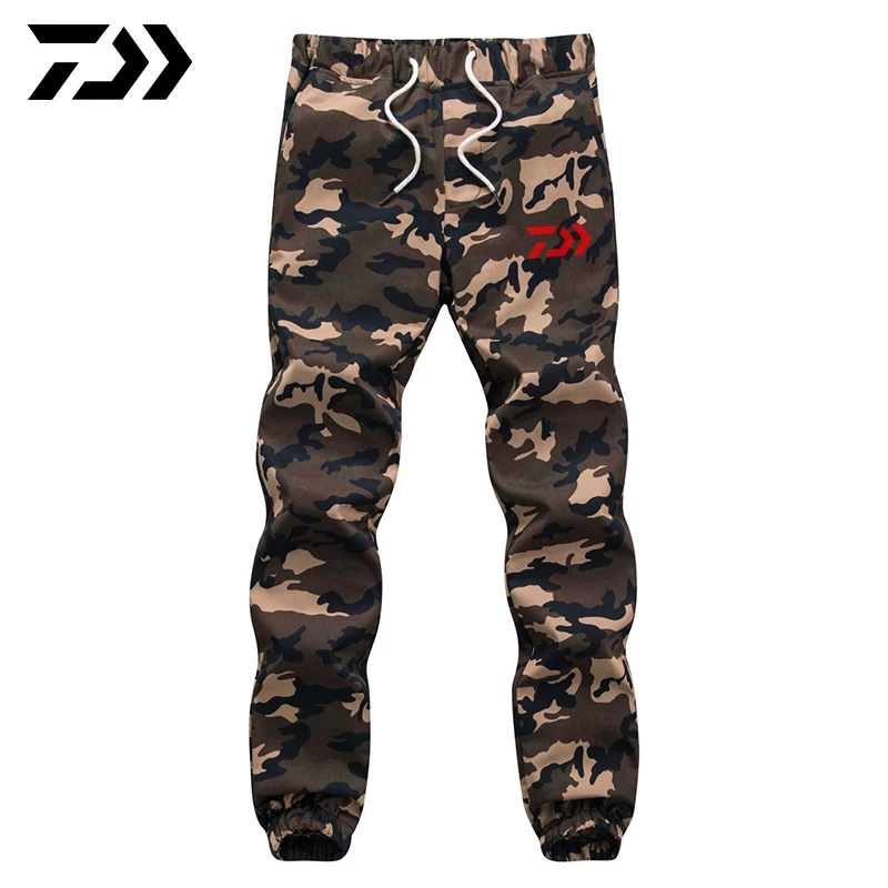 Calças de Pesca Livre à Prova de Vento Cor ao ar Homem Daiwa Camuflagem Acampamento Caminhadas Equitação Respirável Calças Esportivas Algodão Mod. 1266179 8 Homem daiwa calças de pesca camuflagem cor