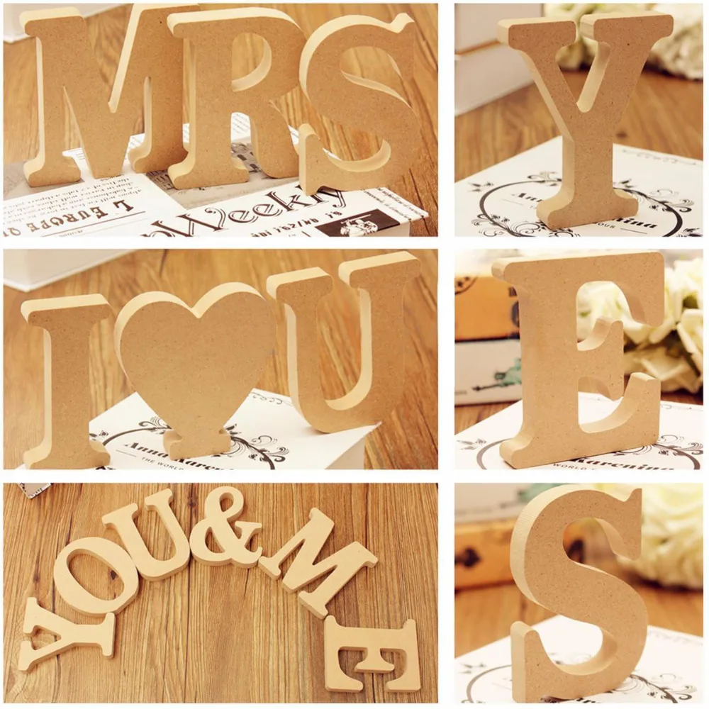 Свадебный деревянный буквенный алфавит слово персонализированное английский DIY ремесло праздник Декор дома ручной работы Ретро дизайн
