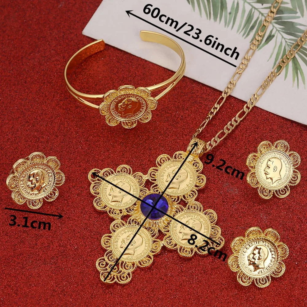 Набор украшений для женщин и мужчин набор с сине зеленым камнем|cross jewelry set|jewelry sets