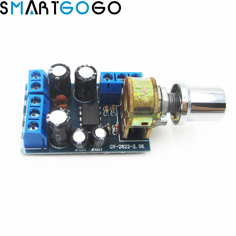

TDA2822 TDA2822M Mini 2.0 Channel 2*1W Stereo Audio Power Amplifier Board DC 5V 12V CAR Volume Control Potentiometer Module
