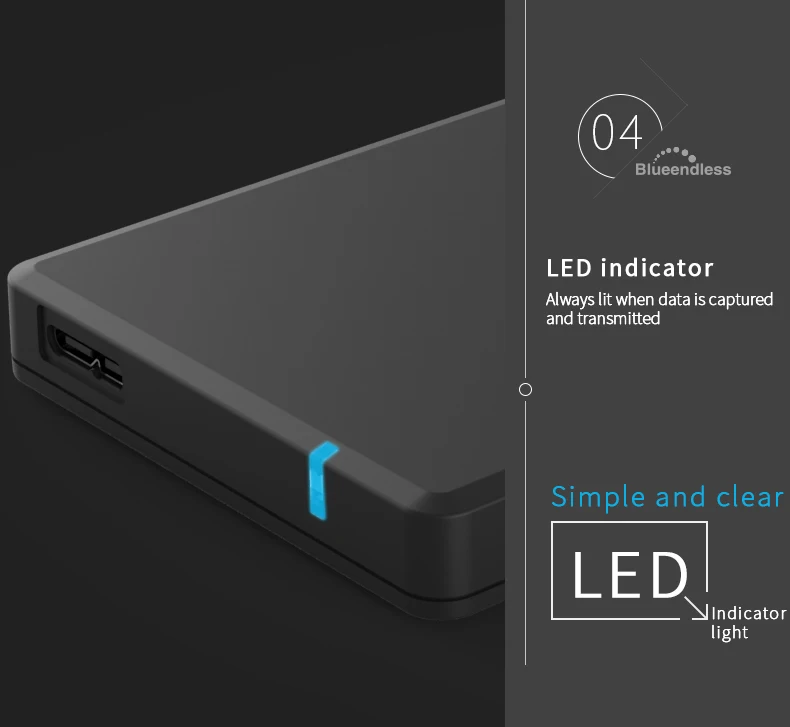 External mechanical hard drive 250G320G500G750G 1TB 2TB Sata III to USB 3.0 tool free plastic hdd enclosure 6gbps hard disk (12)