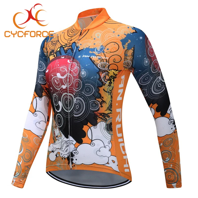 CYCFORCE Women Long Sleeve Cycling Jersey Summer Road MTB Bike Racing Clothing Shirt Spring Ropa Ciclism Clothes | Спорт и
