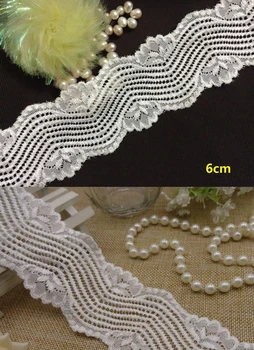 

FREE SHIPPING 6cm white elastic jacquard lace, rewarding customer price,XERY0718G