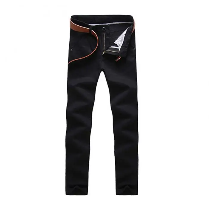 Fashion Men Business Solid Color Slim Straight Trousers Casual Long Pants Man pants Spring Autumn штаны calça masculina