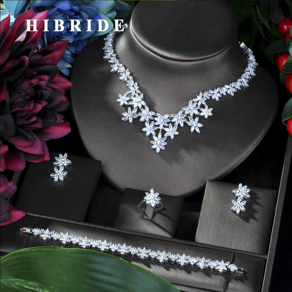 HIBRIDE Новое поступление AAA CZ Африканское ожерелье серьги набор украшений для