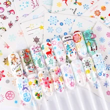 1 шт Переводные картинки для ногтей, наклейки на год, Рождество, декор со снежинками и оленями, переводные наклейки с водой, советы, украшения для ногтей, TRSTZ779-794