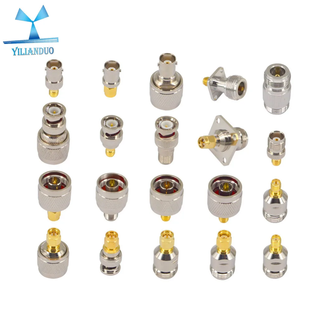 

YILIANDUO 20 Type SMA Adapter RF Coax Adapter Kit SMA to N Connector SMA to BNC Connector Nickel-Plated Test Converter